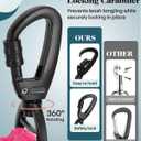 Dog Collar and Leash Set, 6-8 FT Bungee Dog Leash, Heavy Duty 2 in Wide Collar for Large Dogs, with A Dog Poop Bag Holder for Leashes (M: Width 1.7", Length 15.5"-18.5")