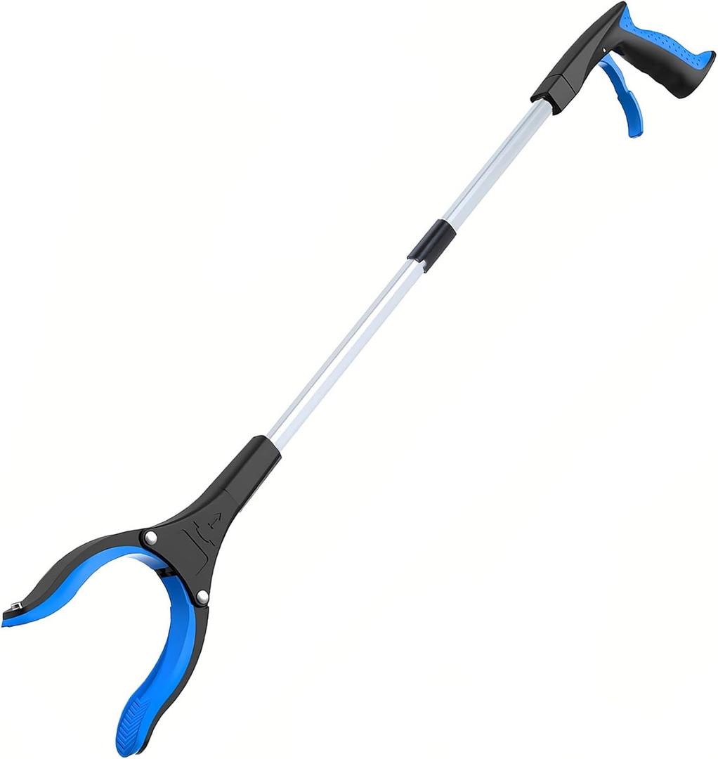 Grabber Reacher Tool - Foldable Gripper and Reaching Tool - Heavy Duty Pick Up Stick Grabbers for Seniors, Trash, Surgery Recovery Must Haves Gifts, 32 Picker Upper Grabber (Blue)