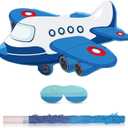 Airplane Piata 16.1 x 10.31 Inch Red Blue White Patriotic Piata with Stick Blindfold Confetti Birthday Party Veterans 4th of July Events Airplane Travel Theme Party Supplies
