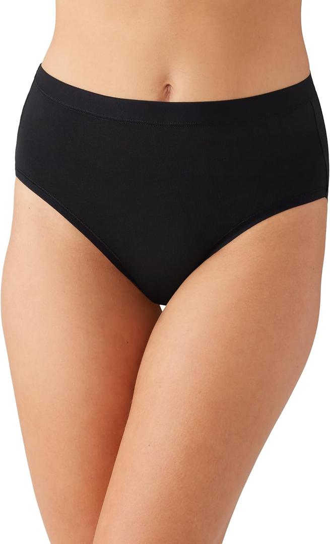 Wacoal Women's Understated Cotton Brief Panty (XX-Large, Black)