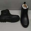 Furuian Women's Rain Boots with Plush Lining Chelsea Boots Women Snow Boots for Women Lightweight Rubber Boots Winter Ankle Rain Boots Non-slip Waterproof Outdoor Work Shoes, Fishing, Gardening (7, Black)