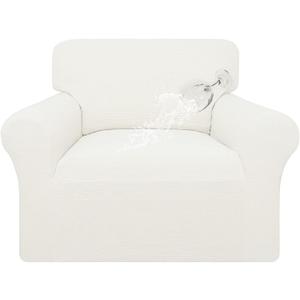 Easy-Going 100% Waterproof Chair Couch Cover, Dual Waterproof Sofa Cover, Stretch Jacquard Sofa Slipcover, Leakproof Furniture Protector for Kids, Pets, Dog and Cat (Chair, Cream)