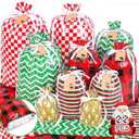 YALTOON Christmas Gift Bags, 22pcs Drawstring Christmas Bags for Gifts, Xmas Holiday Gift Bag Assorted Sizes-Large, Medium, Small, Present Bags for Gift Wrapping