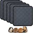Guinea Pig Cage Liners - Washable Guinea Pig Pee Pads, Waterproof Reusable & Anti Slip Guinea Pig Bedding Fast and Super Absorbent Pee Pad for Small Animals Rabbit Hamster Rat (12" 12"(5 pcs)