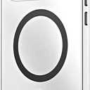 for iPhone Case,Compatible with MagSafe,Magnetic Luxury 2 in 1 Aluminum Metal Frame PC Backboard,Slim Fit Military Grade Drop Protection Shockproof Phone Case (Silver,iPhone 17)