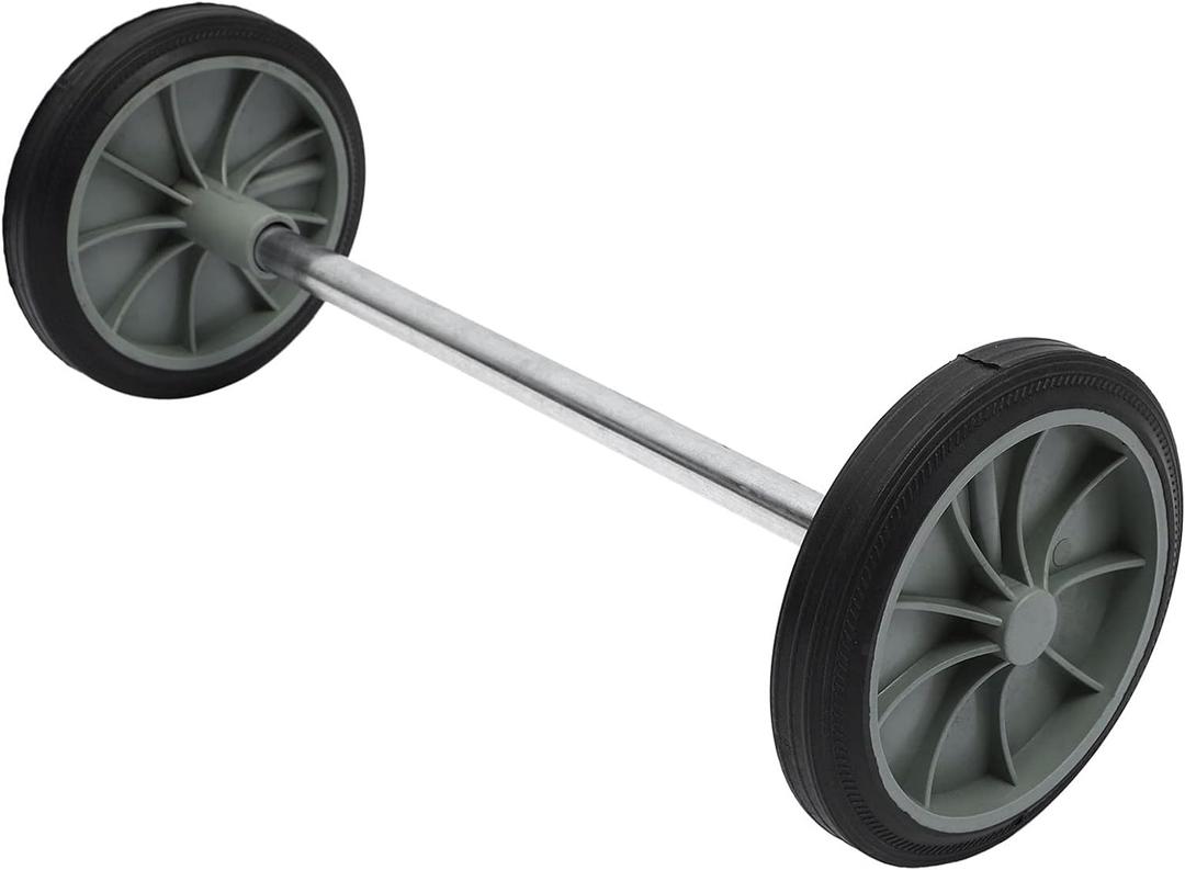 DOITOOL Garbage can Wheels Replacement 8 Inch Rubber Small Wheel Set with 19.68 Inch Hollow Shaft for Trash Bin Mobility and Quiet Operation