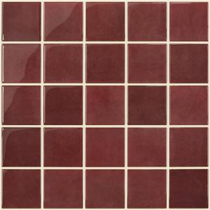 Thicker Dark Red Peel and Stick Backsplash Tiles-10 pcs of 12" x 12"-3D Adhesive Glossy Square Panels Stick on Backsplash Tiles for Kitchen,Bathroom, Vinyl, Waterproof, Interior Wall Tiles, 11.81 x 11.81 inch