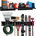 TIDYME Heavy-Duty Garage Wall Storage System | Wall Mounted Tool Organizer Rack with Shelving | 12-Piece Mounting Kit | 6x10 Double-Layered Hooks & 2x24 Floating Utility Shelves