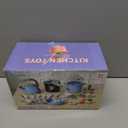 Bruvoalon 32Pcs Kids Play Kitchen Toys Set, Toddlers Pretend Cooking Playset Acccessories with Pots Pans, Utensils Cookware, Foods, Canned Veges, Learning Gift for Kids Girls Boys (Blue)