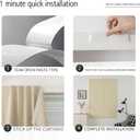 Self Adhesive Portable Blackout Curtains for Bedroom Easy to Install Window Thermal Lnsulated Kitchen Room Darkening Small Window Curtains, Cortinas Para Cuarto, 35"W X 79"L, Beige, 1 Panel