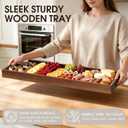 MAONAME Extra Large Ottoman Tray, 36 x 12 Inches Black Walnut Wooden Tray