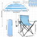 2 Pack Beach Chair with Umbrella for Adults Outdoor, 38 inches