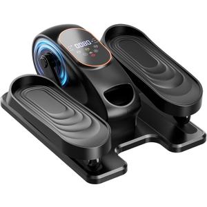 Under Desk Elliptical Machine for Senior, Quiet Motorized Leg Exerciser with Smart Remote, Pedal Exerciser with 15 Adjustable Speeds for Auto/Manual Modes, LCD Monitor, Easy to Use for Home Office