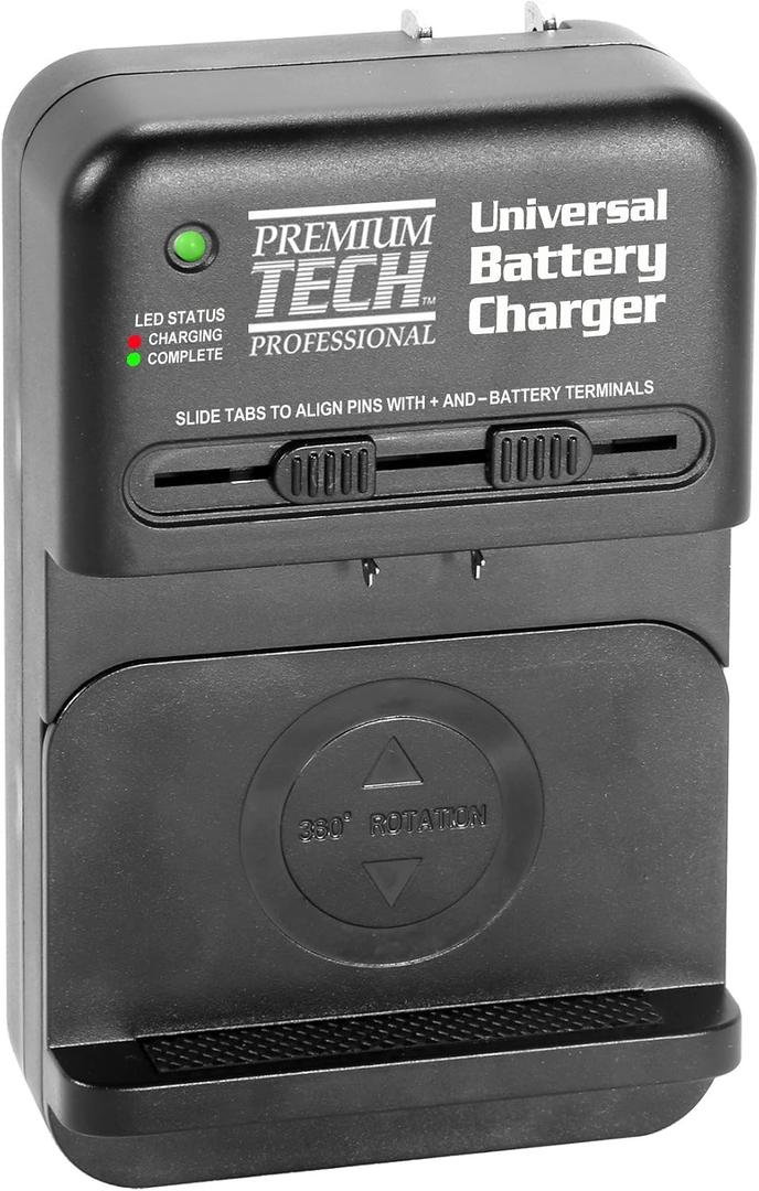 Vidpro PT-UNV Universal Li-Ion Battery Charger - Adjustable Programmable Travel Friendly Charger with Overcharge Protection and Automatic Polarity Detection Compatible with Most Battery Types