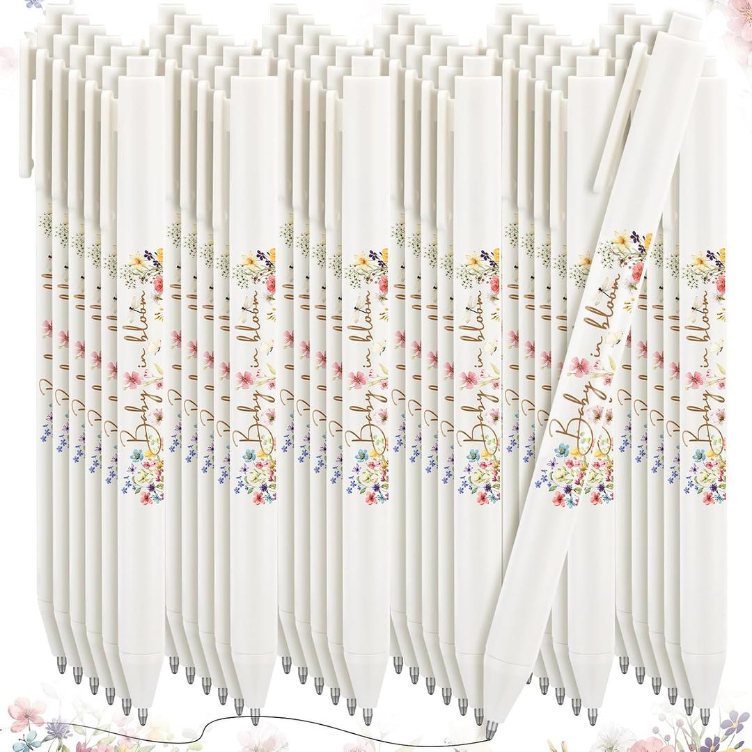 Ireer 36 Pcs Baby in Bloom Baby Shower Pens Gifts Bulk Party Favors for Guests Games Neutral Gender Reveal Favors Babys Shower Prizes Souvenirs Gift Bags Stuffer Supplies