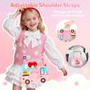 VOFUOE for Samsung Galaxy Tab A11 Plus Case 2025, Galaxy Tab A9 Plus Case 2023 11 Inch for Kids Girls Dessert House Design with Shoulder Straps 360 Rotating Stand Soft Silicone Tablet Cover- Pink