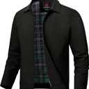 TBMPOY Men's Lightweight Jackets Casual Windbreaker Stylish Light Fall Spring Golf Work Dress Business (Medium, Black)
