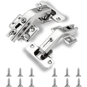 2 Pcs 135 Cabinet Hinges with Srews, Premium Lazy Susan Hardware, Full Overlay Concealed for Corner Kitchen Cabinet Hinges. Corner Cabinet Hinge for Cupboard Folded, Folding Door