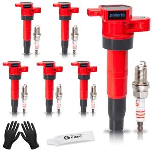 DOWYTA Set of 6 Upgraded Ignition Coil Pack and Spark Plug fits for Hyundai Sonata Santa Fe Azera Entourage Veracruz Kia Sorento Sedona Amanti 2006 2007 2008 2009 2010 2011 3.3 3.8 V6 Replaces UF546