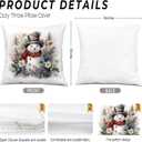 9 x Snowman Pillow Covers 18x18, Floral Christmas Pillow Covers for Couch Bed, Snowman Decor, Winter Home Decor, Christmas Decorations for Living Room Bedroom Home Office