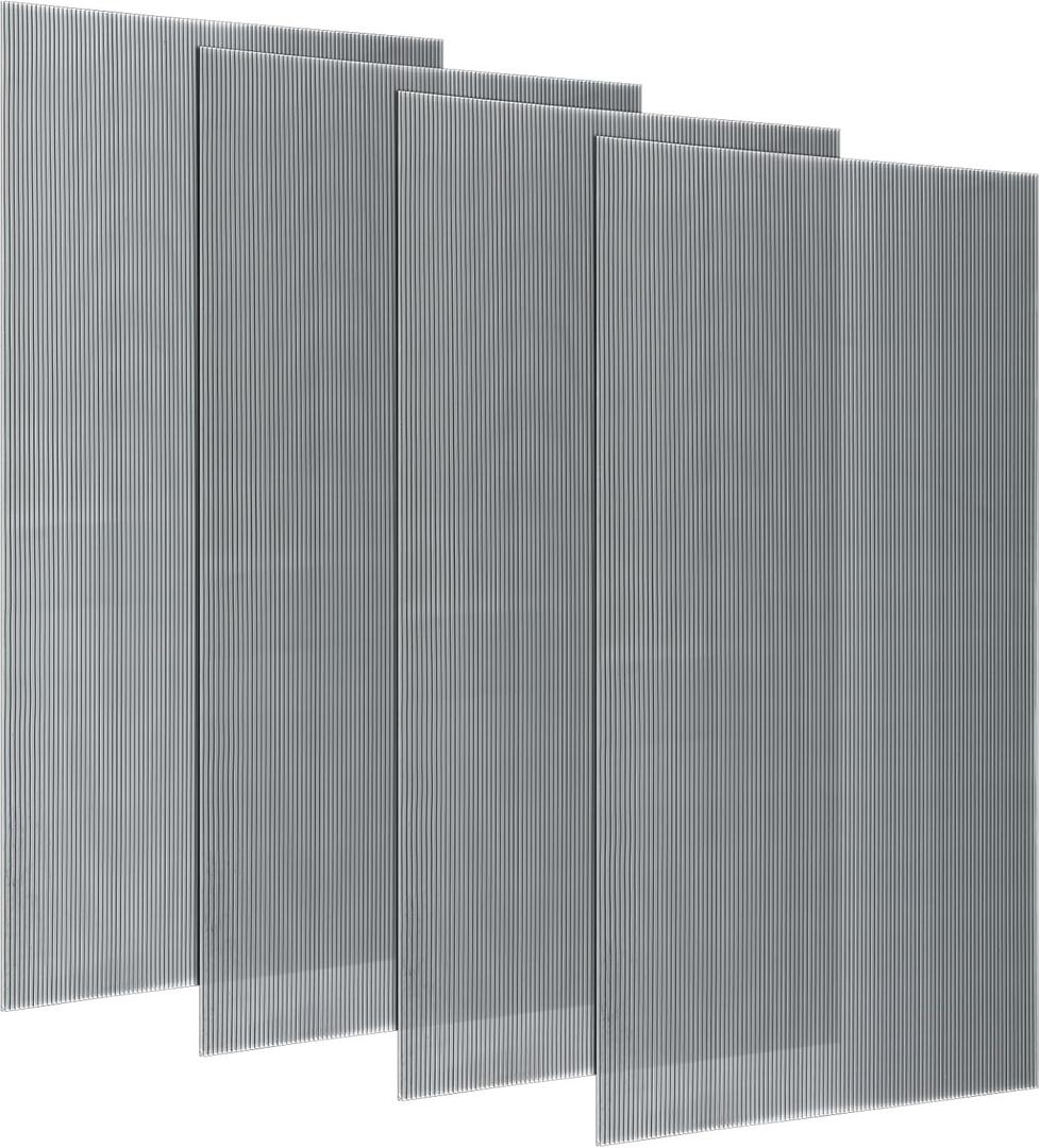 Pushglossy 4 Pack 23.75"x47.75"x0.2" Fluorescent Light Covers, Clear Black