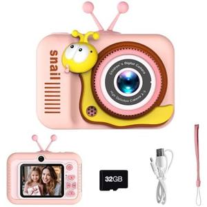 Meydedaa Kids Camera Toys for Boys/Girls Age 3-12 Years Old,48MP Dual Lens Kids Digital Camera Toddler Camera Christmas Birthday Gifts, 1080P HD Video Selfie Camera with 32G SD Card-Pink