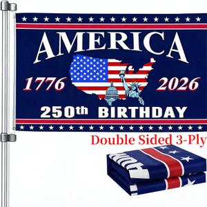 250 Anniversary USA Flag - 3x5 Ft Double Sided 3 Layers Patriotic Flags - 4th of July Decorations Independence Day American 250th Anniversary Flag 1776-2026 for Indoor Outdoor Decoration