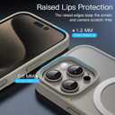 JETech Magnetic Case for iPhone 16 Pro 6.3-Inch Compatible with MagSafe, Translucent Matte Back Slim Shockproof Phone Cover (Natural Titanium/White)