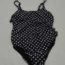 Tempt Me Women Black Polka Dot One Piece Bathing Suit Crisscross Lace Up Sexy Swimsuits XL