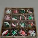 30PCS 2.36 Inch Shatterproof Christmas Tree Ball Ornaments, Plastic Red Green White Glittering Xmas Hanging Bulbs, Christmas Ornaments Set for Christmas Tree Decoration Holiday Party Home Decor