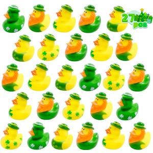 27 PCS St. Patrick's Day Rubber Ducks Baby Showers Accessories Mini 2.16" Duckies Bath Toys for Kids Girls Boys St. Patrick's Day Party Favors Gift Exchange (St. Patrick's)