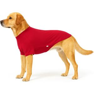 Premium Yoga-Fabric Dog T-Shirt Breathable, Stretchy, Anti-Shedding Pet Clothes for All Seasons Red 2XL