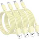 4 Pack [Apple MFi Certified] Apple Charging Cables 10ft, iPhone Chargers Lightning Cable 10 Foot, Fast iPhone Charging Cord for iPhone 12/11/11Pro/11Max/ X/XS/XR/XS Max/8/7, ipad(Yellow)