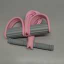 8-Tubes Pedal Resistance Band with Handle, Multifunction Exercise Rope for Working Out, Foot Pedal Resistance Band for Abdomen, Waist, Arm, Leg, Pink