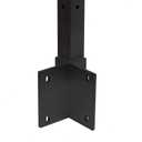 Cable Railing Corner Post Fascia Mount-Stainless Steel Square Weldless 42"x2"x2" Pre-drilled Side Mount Metal Post for Wood Deck, Black