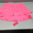 WOWENY Women's Athletic Pleated Tennis Skirt Ladies Active Layered Skort with Pocket Running Golf Skirt with Ruffle (X-Large, A07-2-layer Hot Pink)