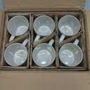famiware Coffee Mugs Set of 6, Meteor 13 oz Ceramic Mug Cup Set with Handle for Coffee, Tea, Cappuccino, Latte, Milk, Creamy White