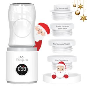 Bottle Warmer, Portable Bottle Warmer, Fast Heating Baby Bottle Warmer with 4 Adapters, Rechargeable Travel Bottle Warmer with Precise Temperature Control for Breastmilk Formula