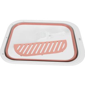 Cat Litter Box Semi Enclosed Easy Cleaning Splash Proof Foldable Kitten Toilet for Indoor Cats Kittens Small Pets (Pink) Cat Litter Box Semi Enclosed Easy Cleaning Splash Proof Foldable Kitten Toilet for Indoor Cats Kittens Small Pets (Pink)