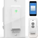 Smart Switch with App & Remote Control, Alexa Light Switch Single-Pole, 2.4GHz Wi-Fi Timer Wall Switch Compatible with Alexa Google Home, Neutral Wire Needed, No Hub Required (1 Pack)