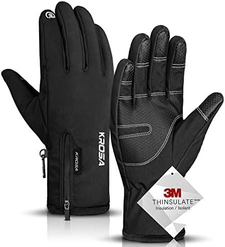 krosa -10℉ Winter Gloves Men Women & Kids, 5-Layer Waterproof Gloves for Cold Weather, Snow Ski Gloves with 10 Touchscreen Fingers XL