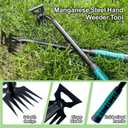 Weed Puller Tool-2Pcs Gardening Hand Weeder Tools, 2026 New Weeding Artifact Uprooting Weeding Tool, Manganese Steel Weed Removal TooL, 6 Teethes Dual Purpose Manual Weed Pulling Tool for Yard Gardenl