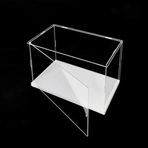 MECC Openable Clear Acrylic Display Case-Assemble Countertop Box with white Base for Display-Clear Display Box,Dustproof Protection Showcase for Figures Toys Collectibles (14x8x8inch/35x20x20cm)