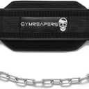 Gymreapers Dip Belt With Chain For Weightlifting, Pull Ups, Dips - Heavy Duty Steel Chain For Added Weight Training (Black)