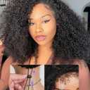 Kinky Curly Half Wig Virgin Hair | Seamless 4C Edges | Flip Over Drawstring | 3C/4A Protective Style | True-To-Length 20" | 3-in-1 Styling Glueless | Daily Wear Comfort (Natural Black)