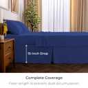 Mellanni Bed Skirt Twin Size - Bed Skirting - 15-Inch Tailored Drop Pleated Dust Ruffle - Hotel Luxury Bedding - Wrinkle, Fade, Stain Resistant - 1 Bedskirt (Twin, Royal Blue)