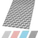 Shower Mat Non Slip Bathtub Mat with Leaf Design, 27''x16'' Shower Mats for Inside Shower with 117 Suction Cups & Drain Holes, Eco-Friendly TPE+PP, Machine Washable, Easy to Cut, Deep Grey