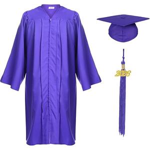 Shiny Child Graduation Cap, Gown, Tassel and 2026 Charm Set, Kindergarten Graduation and Kids Preschool Size 4'3" - 4'5" (36") Purple