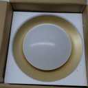Dimmable Small Mid Century Modern Flush Mount Ceiling Light with Acrylic Shade,Black and Gold LED Ceiling Lights,5CCT 2700K-6000K Light Fxiture for Hallway Entryway Bedroom Kitchen Laundry Room 11.8in