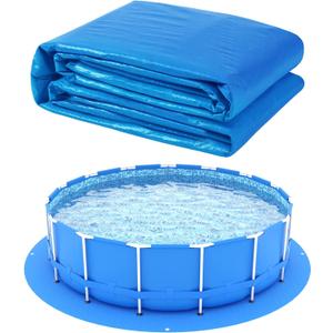 21 x 21 Ft Swimming Pool Ground Cloth Round Swimming Pool Tarpaulin Tarp for Above Ground Swimming Pools Heavy Duty Pool Ground Mat Protector Pad Prevents Punctures Pool Tarp